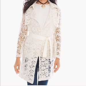 Lace Trench Pearled Ivory Jacket